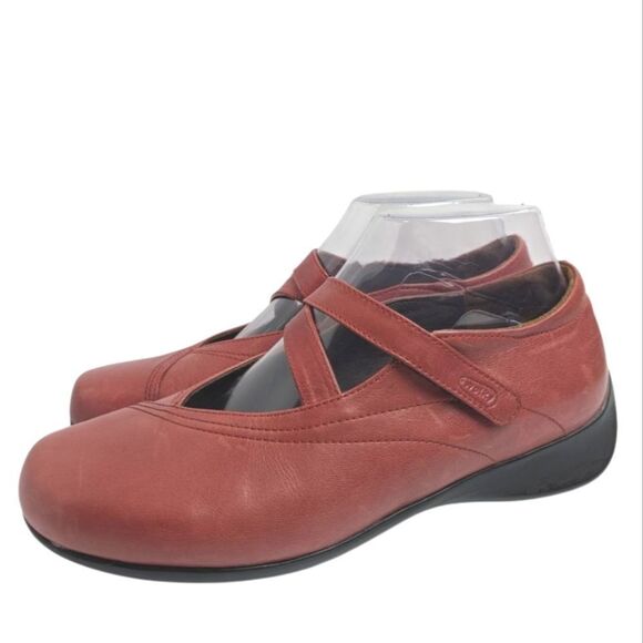 Wolky Passion Brick Rust Red Leather Mary Jane Flats Womens 38 EU 7/7.5 US - Picture 2 of 7